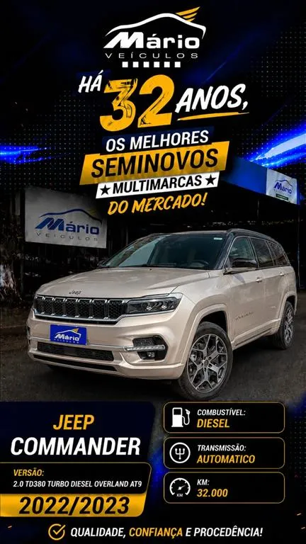 Jeep Commander 2.0 TD380 TURBO DIESEL OVERLAND AT9
